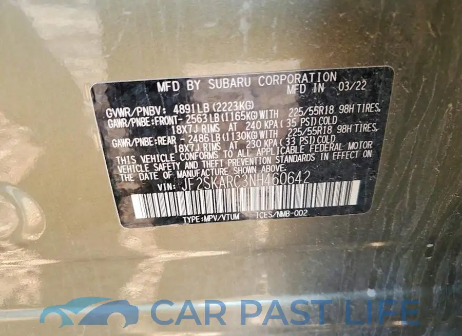 JF2SKARC3NH460642# 13