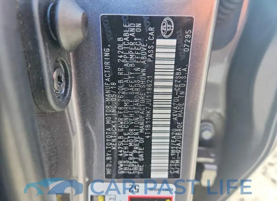 4T1B11HK7JU118621# 12