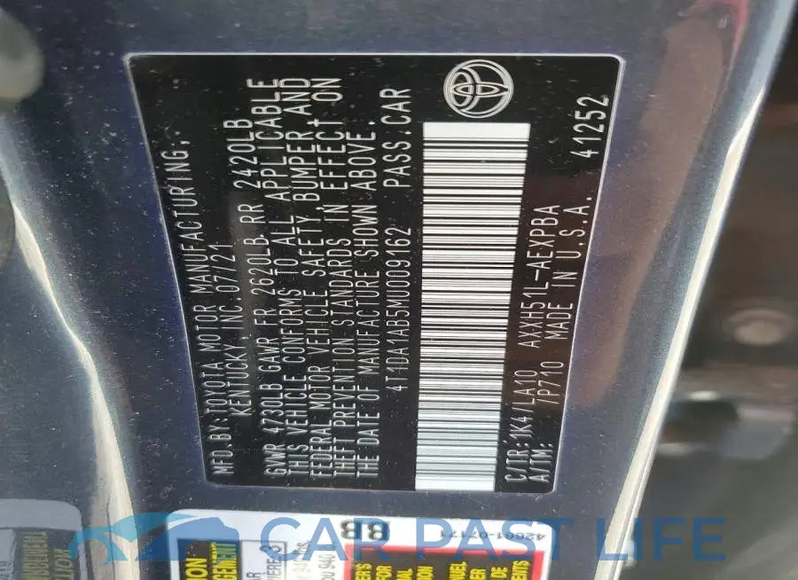 4T1DA1AB5MU009162# 12