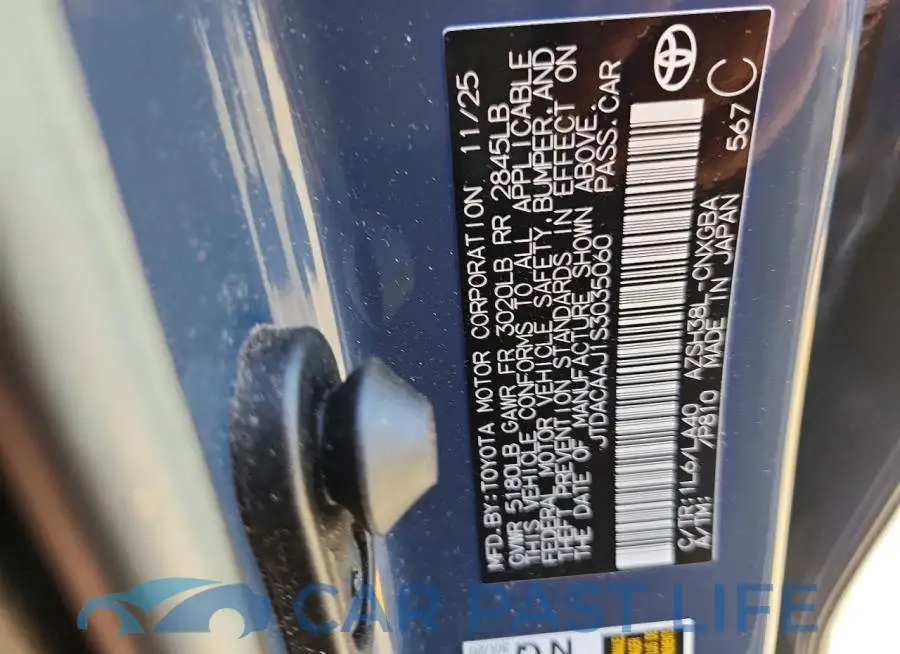 JTDACAAJ1S3035060# 12