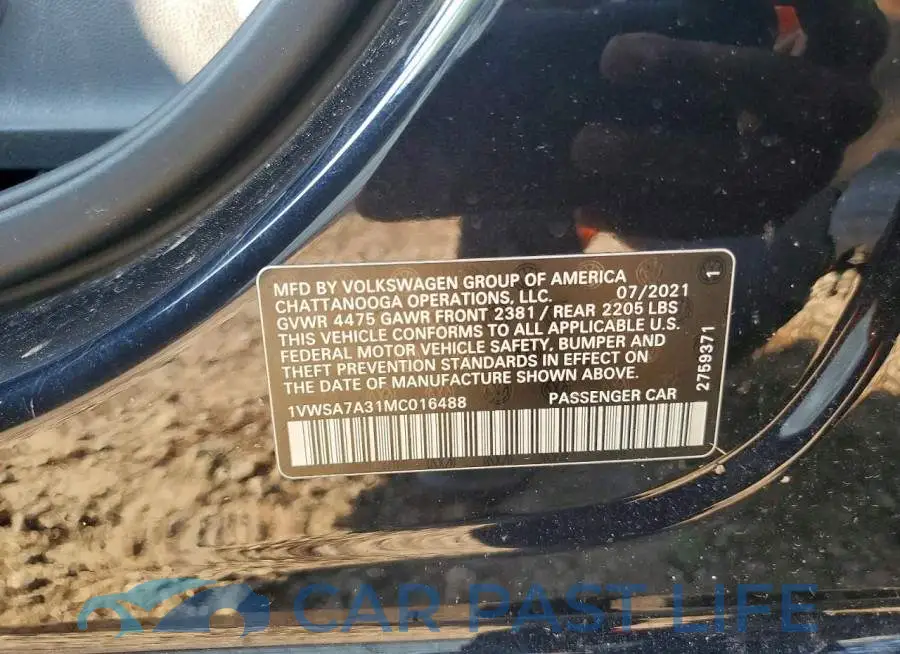 1VWSA7A31MC016488# 12