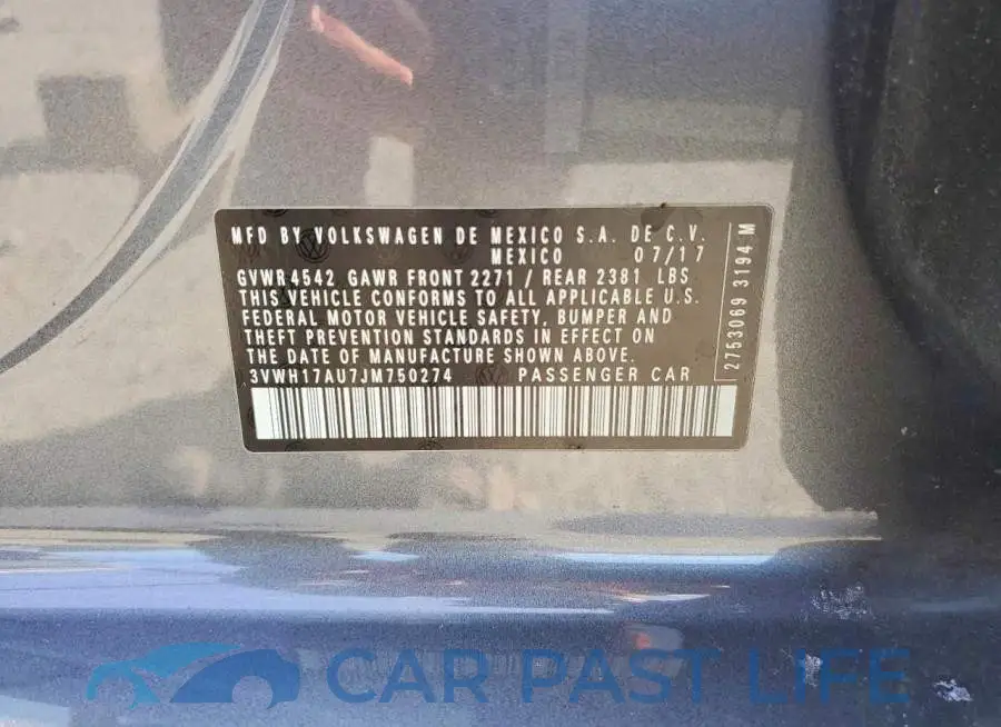 3VWH17AU7JM750274# 13