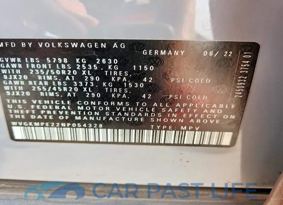 WVGKMPE22NP054328# 13