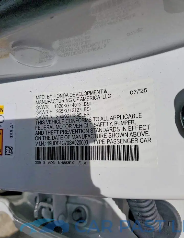 19UDE4G70SA020003# 12