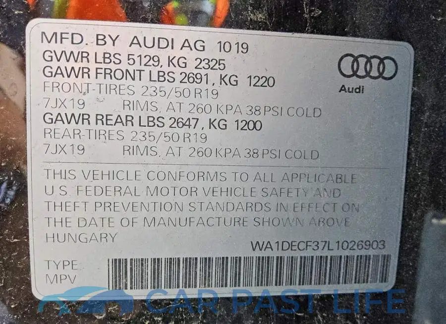 WA1DECF37L1026903# 13