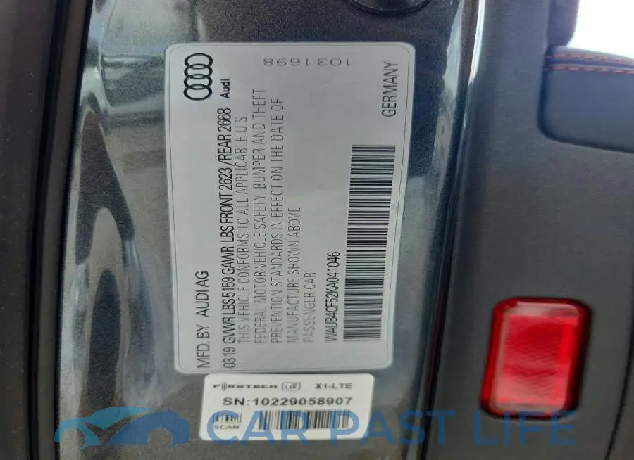 WAUB4CF52KA041046# 13