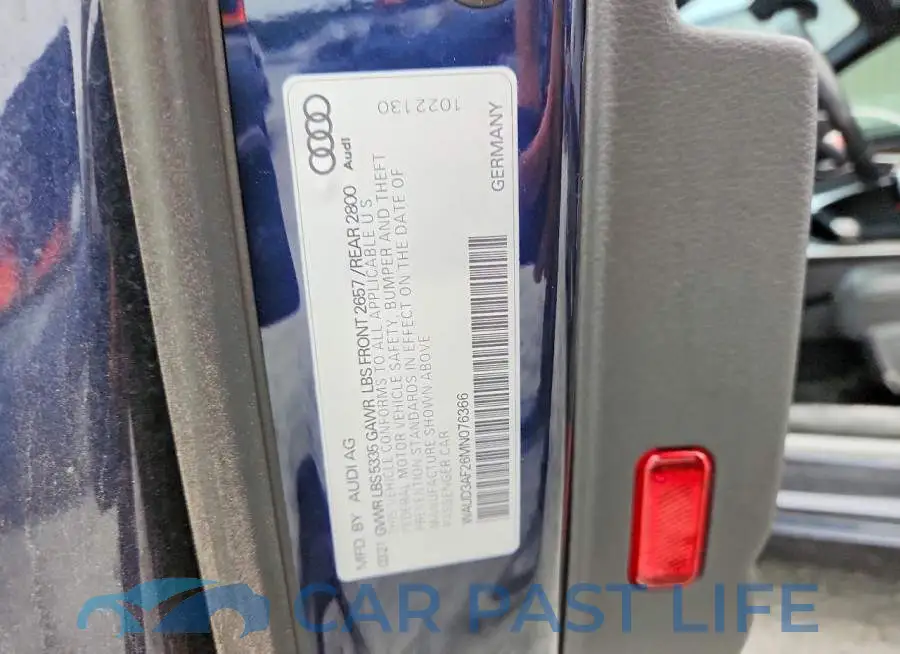 WAUD3AF26MN076366# 12