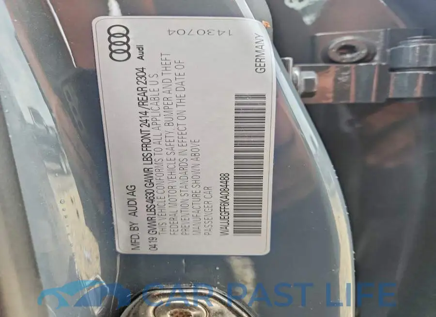 WAUJEGFF6KA084488# 12
