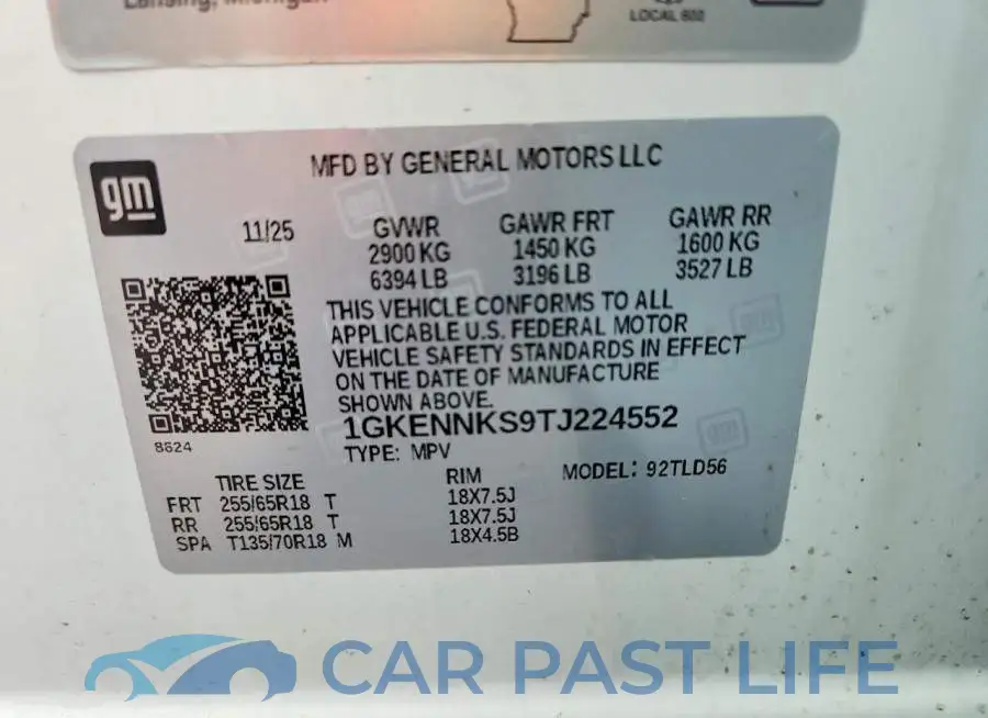 1GKENNKS9TJ224552# 12