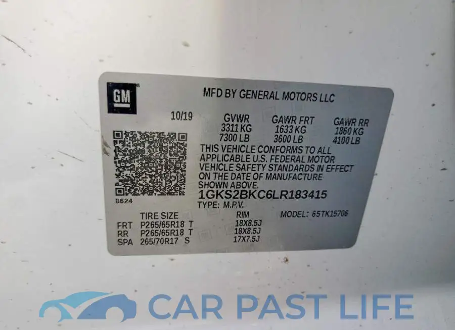 1GKS2BKC6LR183415# 13
