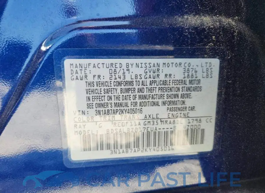 3N1AB7AP2KY405016# 12