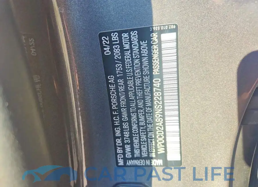 WP0CD2A89NS228740# 12