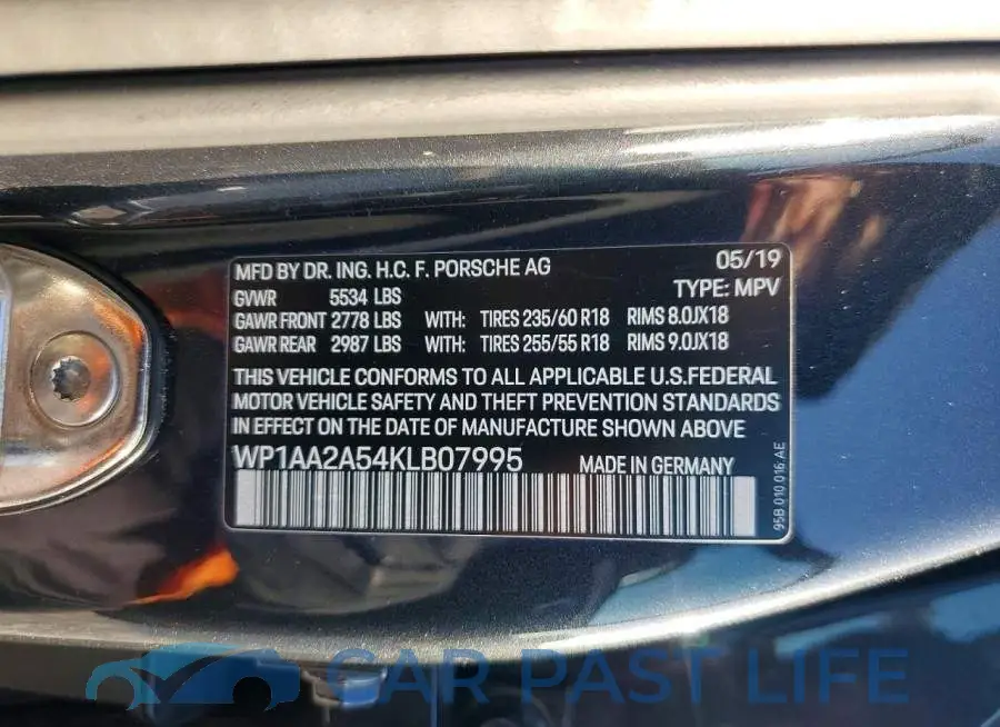 WP1AA2A54KLB07995# 13