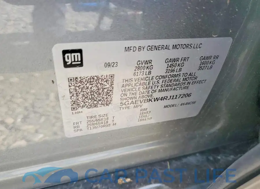 5GAEVBKW4RJ117206# 13