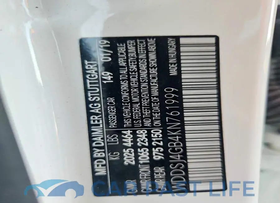WDDSJ4GB4KN761999# 12
