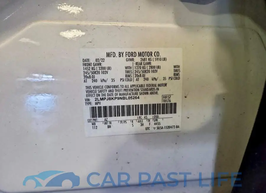 2LMPJ8KP9NBL05264# 13