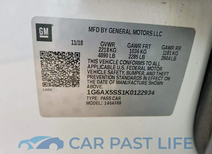 1G6AX5SS1K0122934# 12