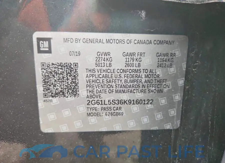 2G61L5S36K9160122# 12