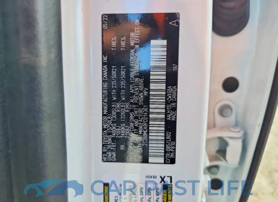2T2BBMCA9PC014361# 14