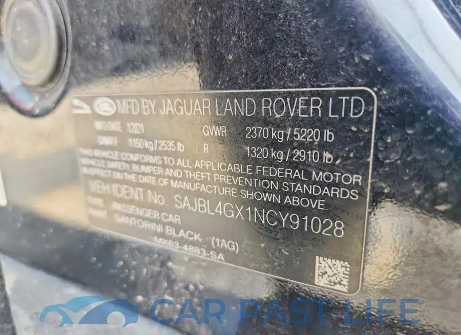 SAJBL4GX1NCY91028# 12