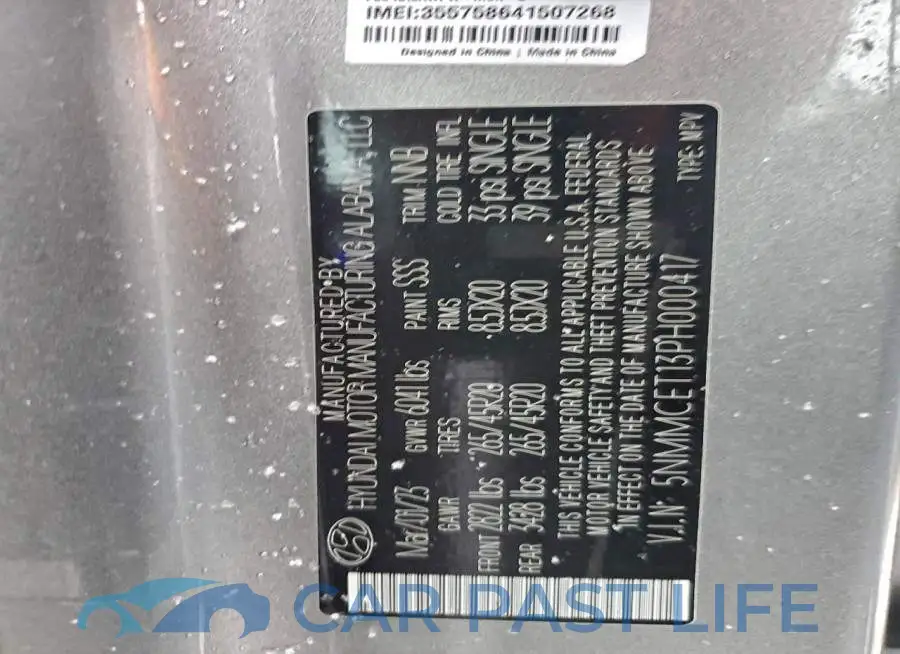 5NMMCET13PH000417# 12