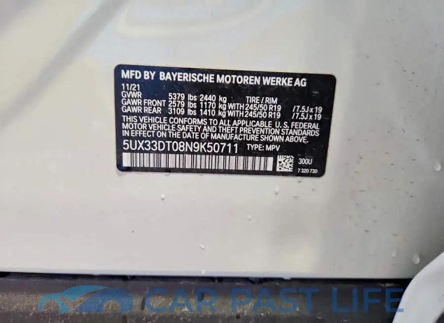 5UX33DT08N9K50711# 13