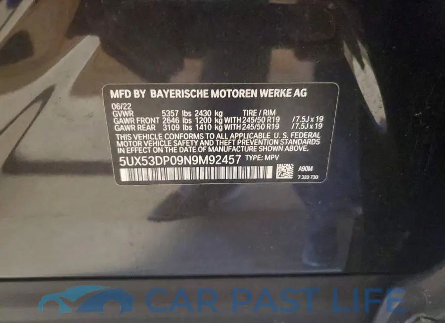 5UX53DP09N9M92457# 13