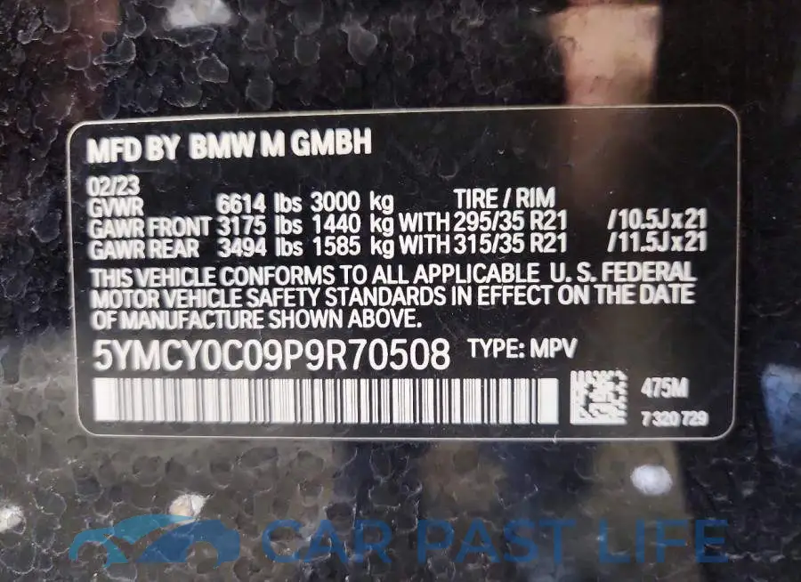 5YMCY0C09P9R70508# 12