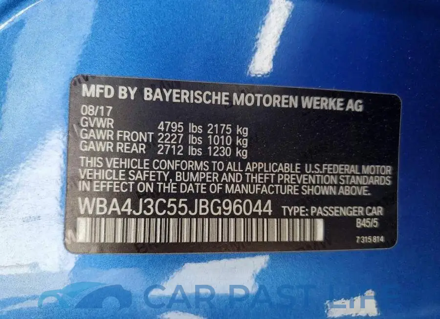 WBA4J3C55JBG96044# 13