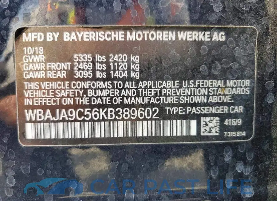 WBAJA9C56KB389602# 12
