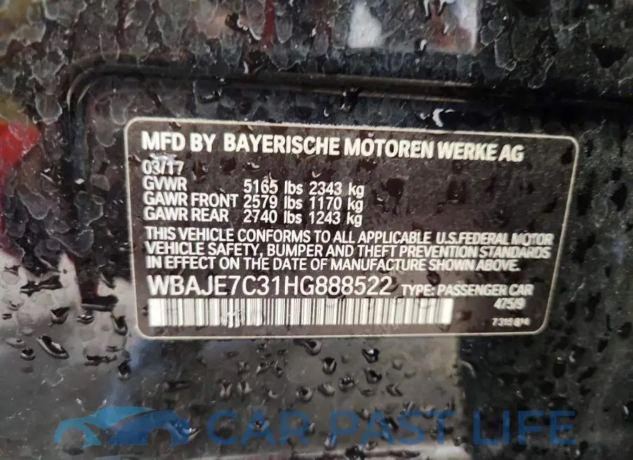 WBAJE7C31HG888522# 13
