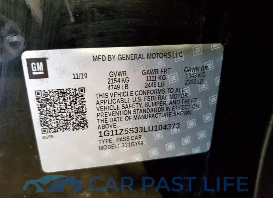1G11Z5S33LU104373# 12