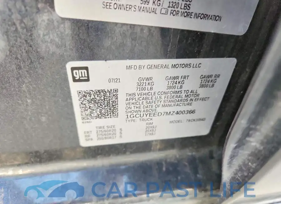 1GCUYEED7MZ400366# 12