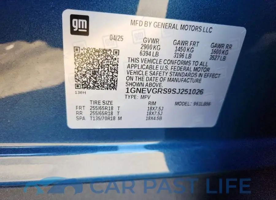 1GNEVGRS9SJ251026# 14