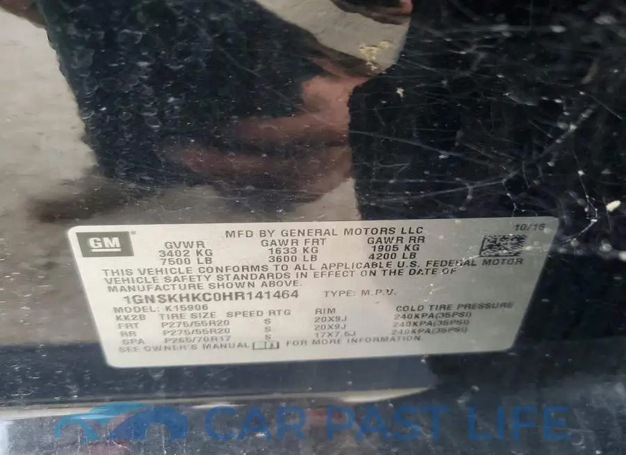 1GNSKHKC0HR141464# 13