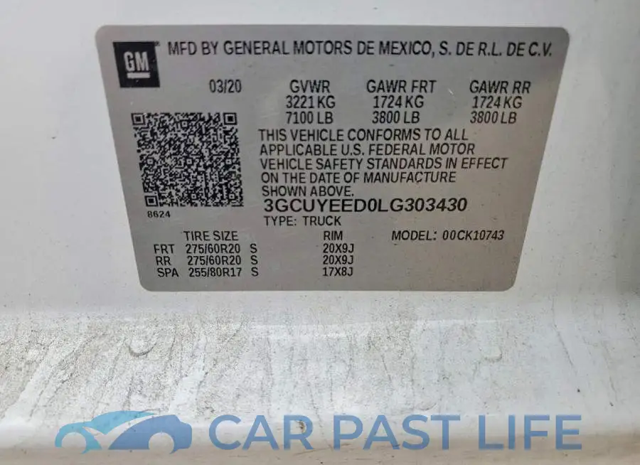 3GCUYEED0LG303430# 12