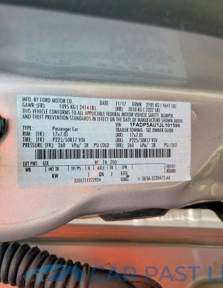1FADP5AU1JL101596# 12