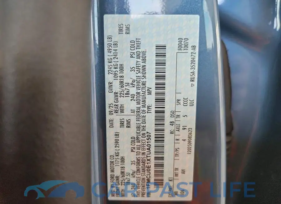 1FMCU0E1XTUA01507# 14