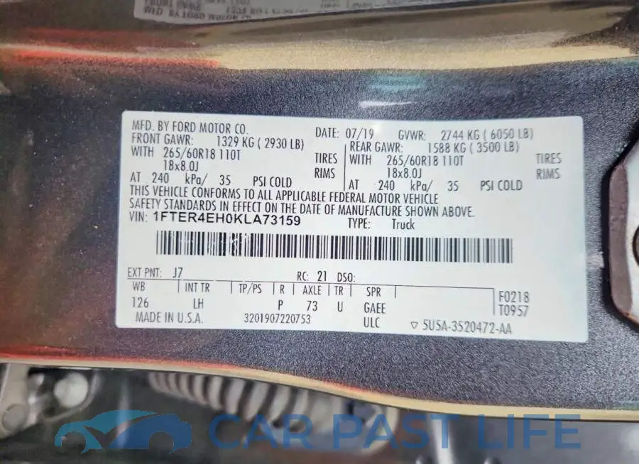 1FTER4EH0KLA73159# 12