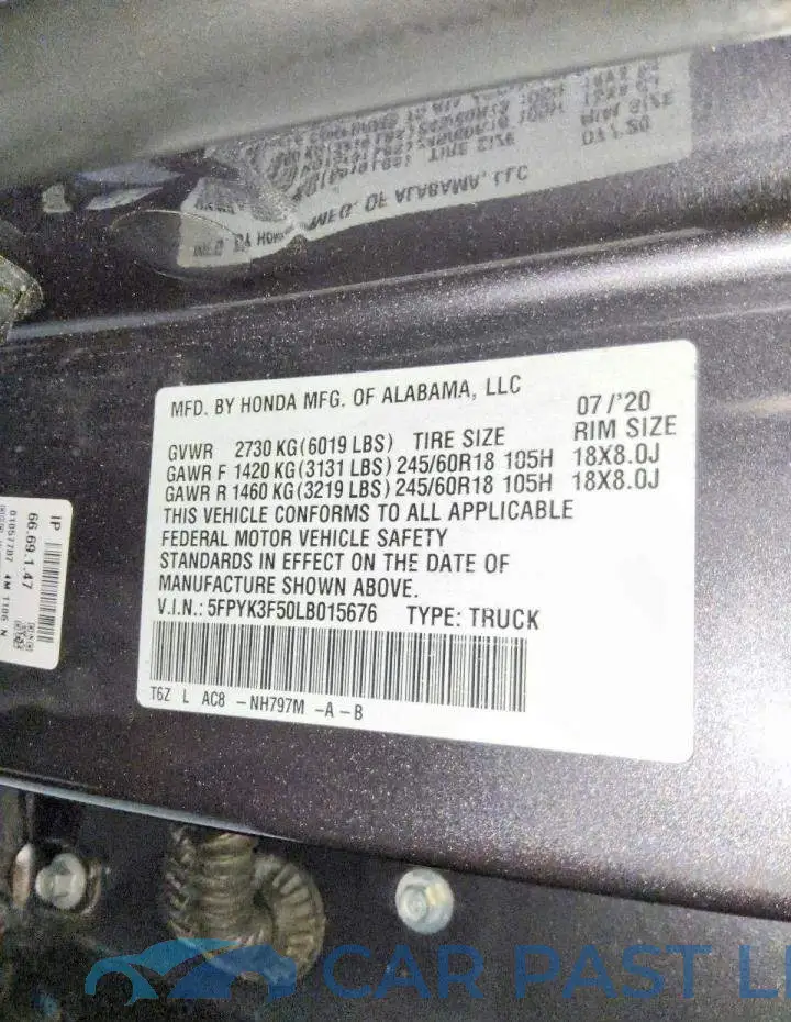 5FPYK3F50LB015676# 12