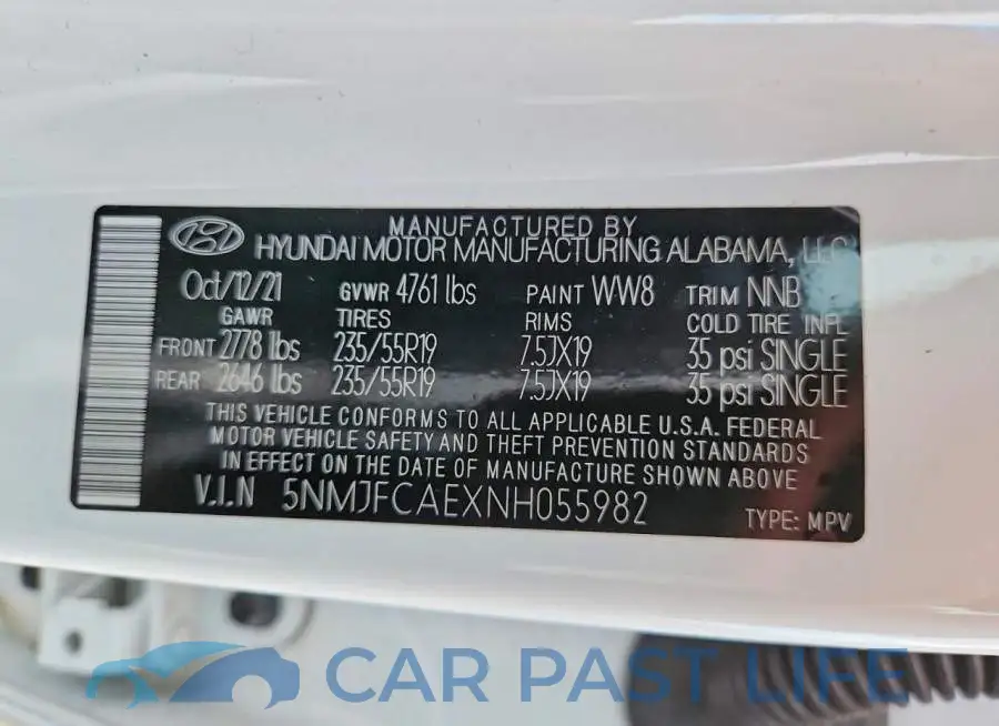 5NMJFCAEXNH055982# 13