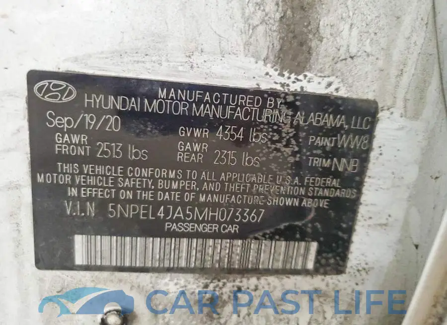 5NPEL4JA5MH073367# 12