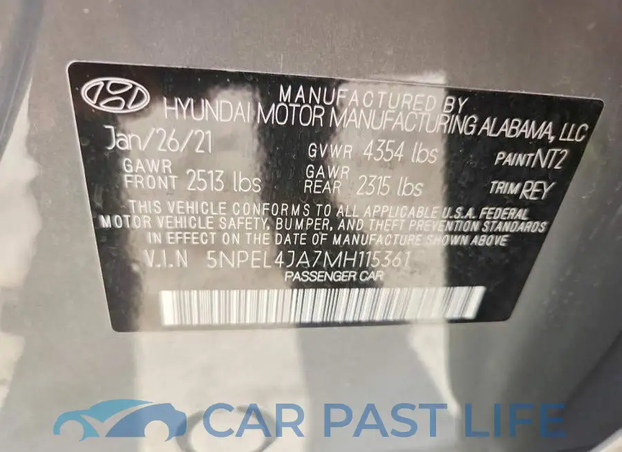 5NPEL4JA7MH115361# 12