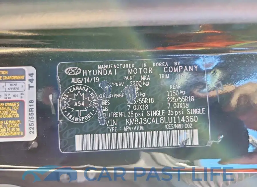 KM8J3CAL8LU114360# 13
