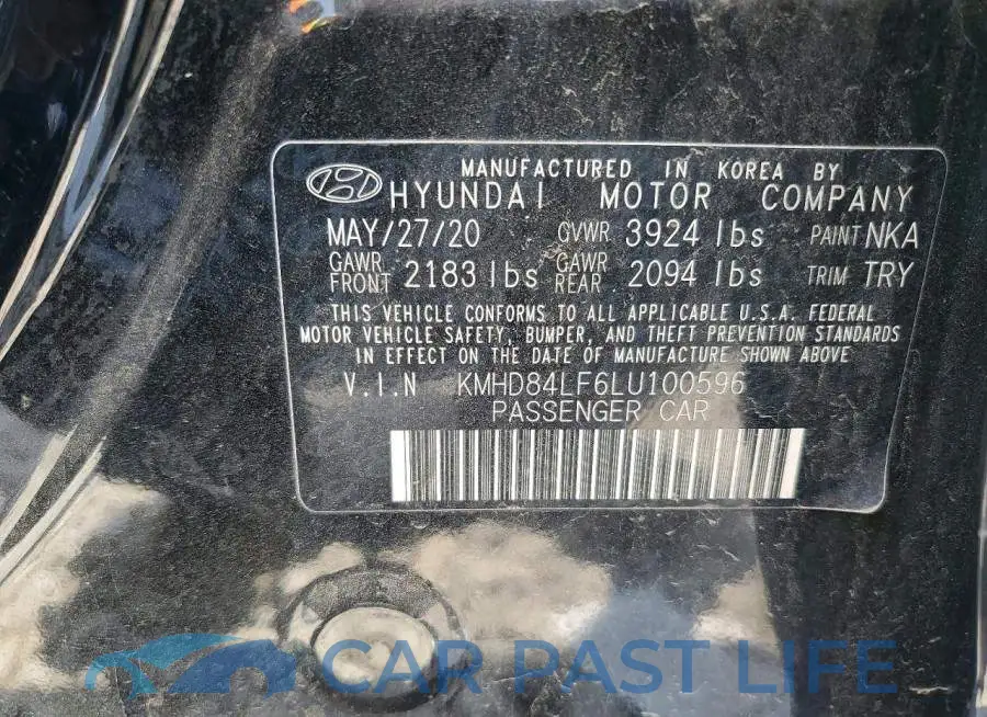 KMHD84LF6LU100596# 12