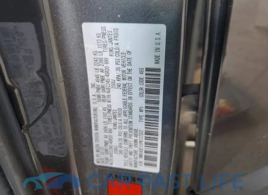 7MMVABEY5PN137302# 13