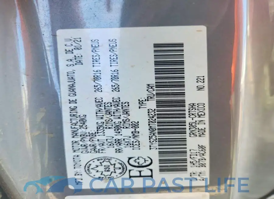 3TYSZ5AN0MT024232# 12