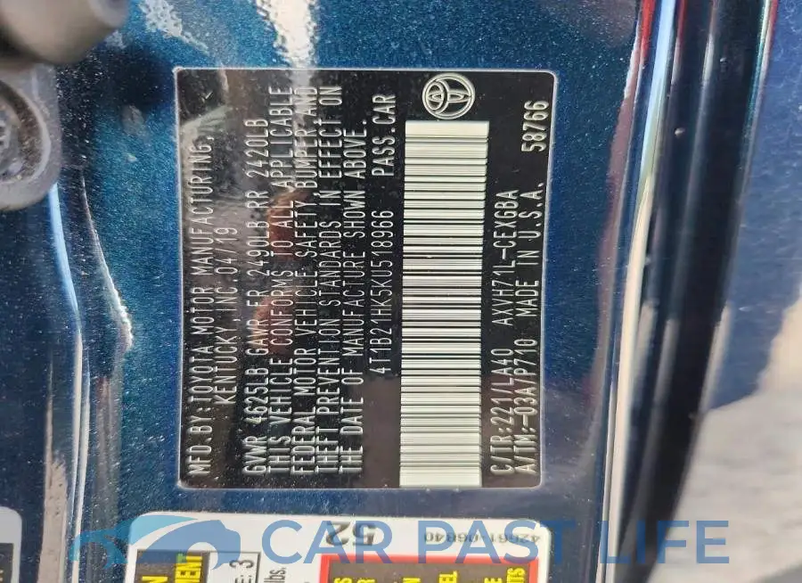 4T1B21HK5KU518966# 14