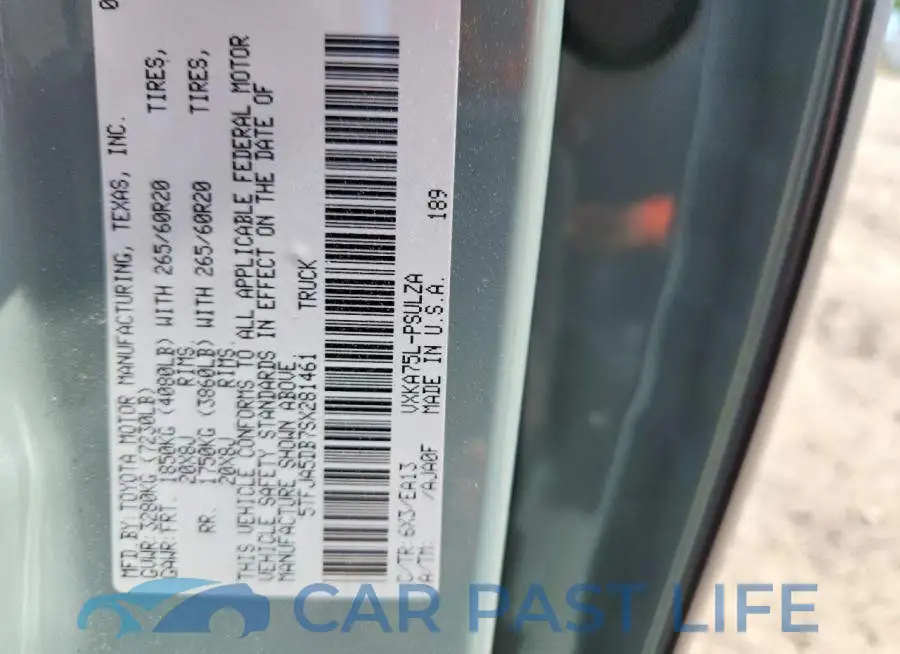 5TFJA5DB7SX281461# 12