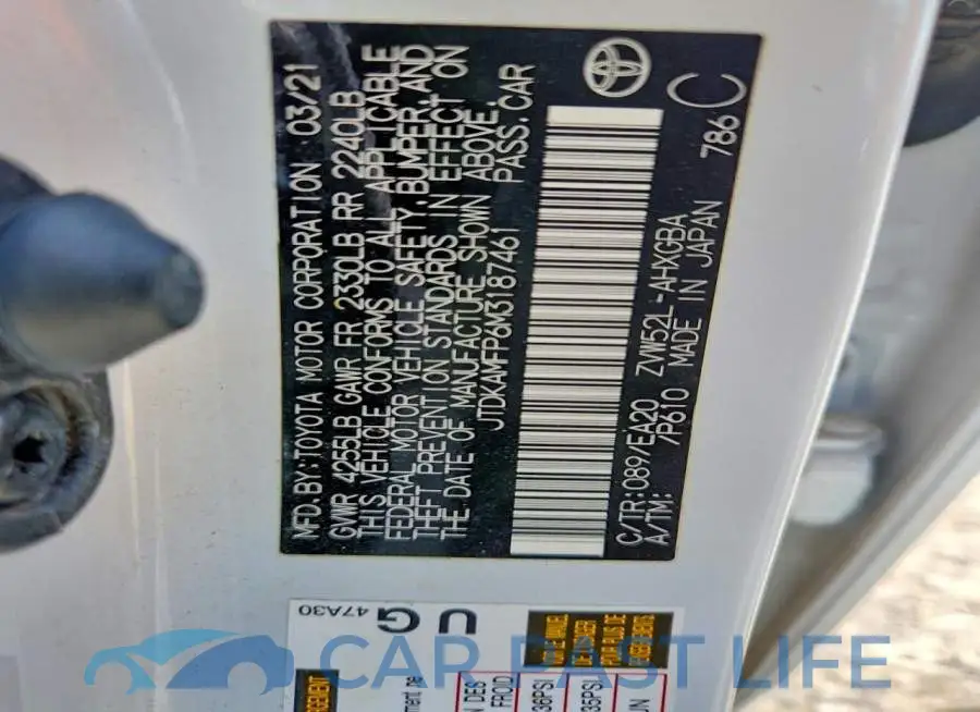 JTDKAMFP6M3187461# 12